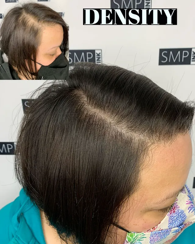 Scalp micropigmentation and permanent makeup client result from the SMP INK Seattle gallery
